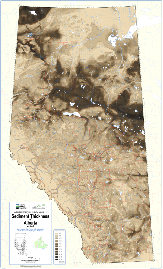 Sediment Thickness Of Alberta, Version 2 | Alberta Geological Survey